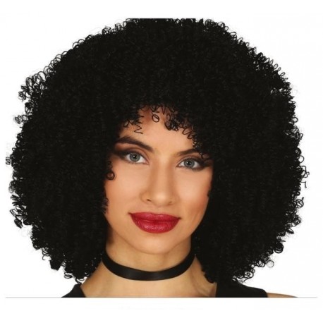 Peluca Rizos Negra