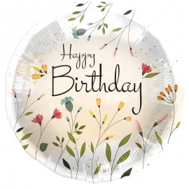 Globo Happy Birthday Flores Chic 45 cm Globo Happy Birthday Flores Chic 45 cm