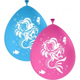 8 Globos Sirena de Látex 30 cm 8 Globos Sirena de Látex 30 cm