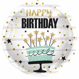 Globo Happy Birthday Pastel Estrellas 45 cm Globo Happy Birthday Pastel Estrellas 45 cm