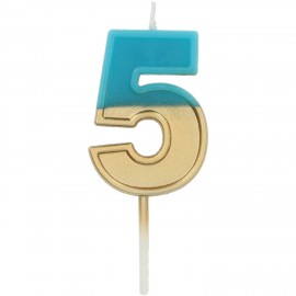 Vela Número 5 Dos Colores 5 cm
