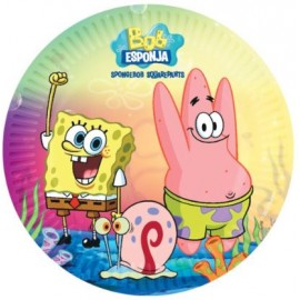8 Platos Bob Esponja 18 cm 8 Platos Bob Esponja 18 cm