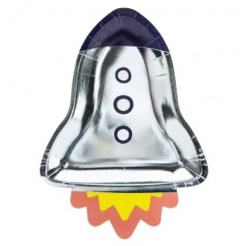 6 Platos Space Party Rocket 21.5x29.5 cm