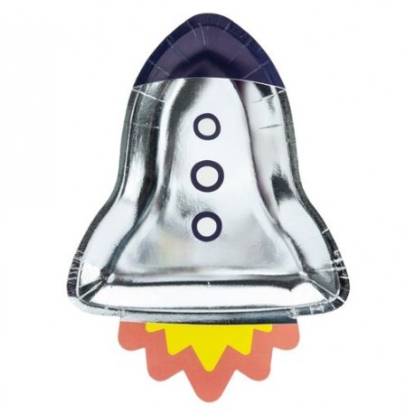 6 Platos Space Party Rocket 21.5x29.5 cm