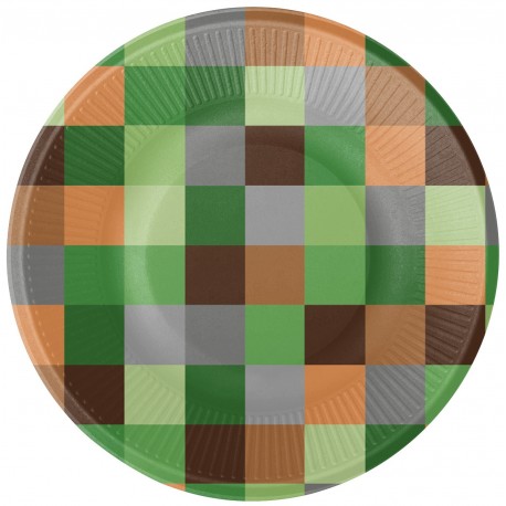 8 Platos Minecraft 23 cm