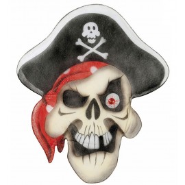 Calavera Pirata en Chiffón con Ojos Piedra Calavera Pirata en Chiffón con Ojos Piedra