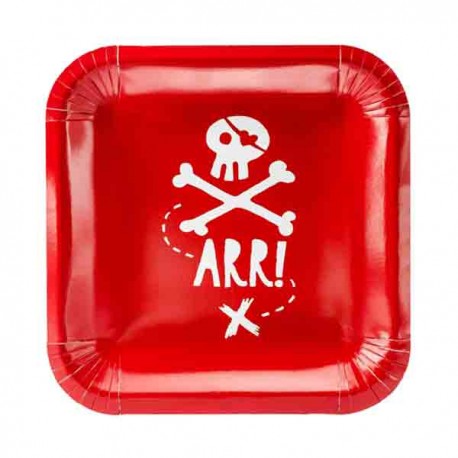 6 Platos Pirates Party 20 cm
