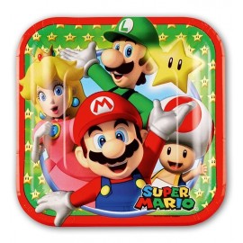 8 Platos Super Mario 18 cm