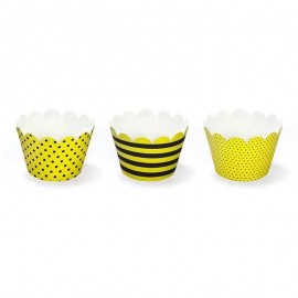6 Envoltorios Cupcake con Lunares y Rayas 7,5 x 5 cm