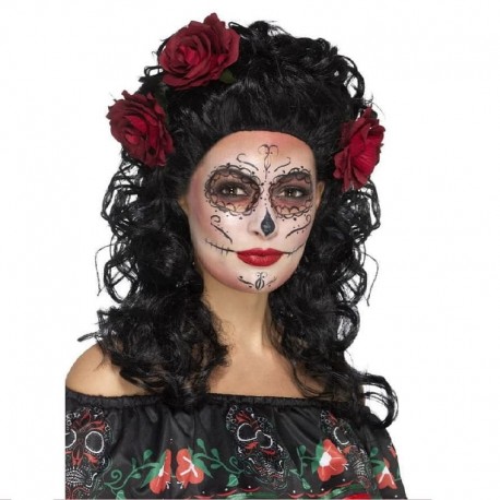 Peluca Rizada Negra