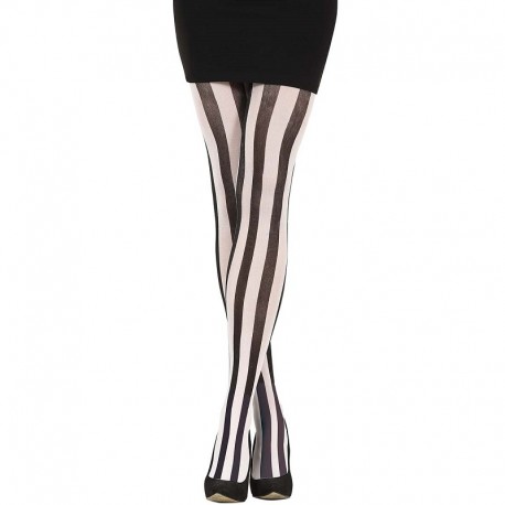 Pantys Rayas Negras Blancas Adulto