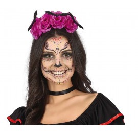 Diadema Con Murcielagos Y Flores Lila Diadema Con Murcielagos Y Flores Lila