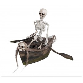 Esqueleto En Barca Con Movimiento 37X17 cm