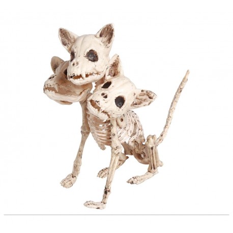 Esqueleto Perro 3 Cabezas 34 cm