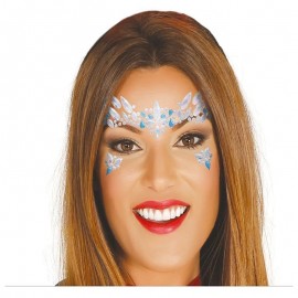 Joyas Faciales Adultohesivas Azules Y Blancas