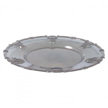Bandeja Redonda Transparente Gris 29X3 cm Plastico