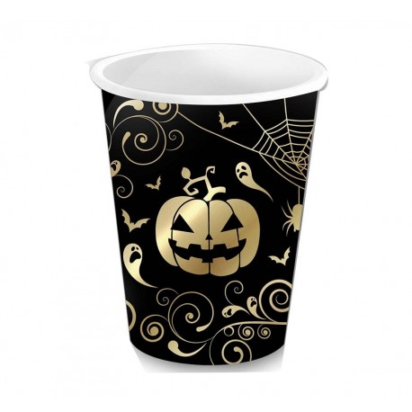 6 Vasos Calabaza Oro 240 Ml 9 cm