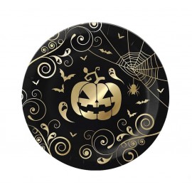 6 Platos Calabaza Oro 23 cm