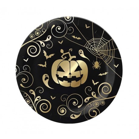 6 Platos Calabaza Oro 23 cm