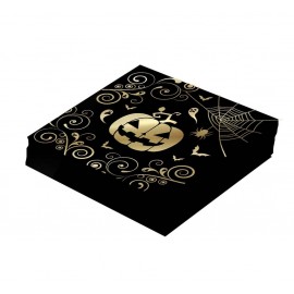 12 Servilletas Calabaza Oro 33X33 cm 12 Servilletas Calabaza Oro 33X33 cm
