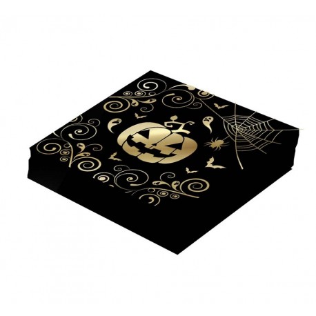 12 Servilletas Calabaza Oro 33X33 cm