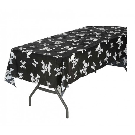 Mantel Negro Con Calaveras 137X274 cm