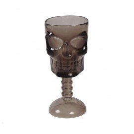 Copa Calavera Negra Transparente18 cm