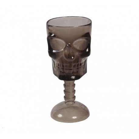 Copa Calavera Negra Transparente18 cm