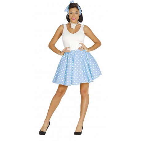 Disfraz de Set Pin Up Azul Cielo Adulta