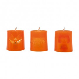 12 Velas Naranja Y Negra Con Luz 4 Cms 12 Velas Naranja Y Negra Con Luz 4 Cms