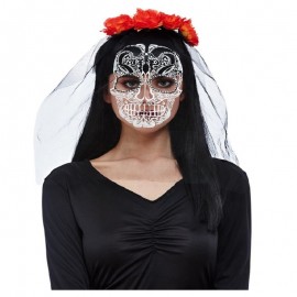 Diadema Día de Muertos con Velo