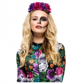 Diadema de catrina con rosas Diadema de catrina con rosas