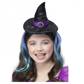 Diadema De Bruja Con Brillo Con Cabello
