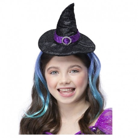 Diadema De Bruja Con Brillo Con Cabello
