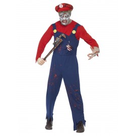 Disfraz De Plomero Zombie Rojo Y Azul Disfraz De Plomero Zombie Rojo Y Azul