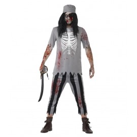Disfraz De Pirata Zombie Gris Disfraz De Pirata Zombie Gris