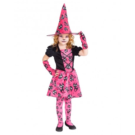 Disfraz Bruja Mininos Rosa Infantil