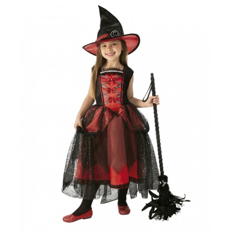 Disfraz Bruja Chic Roja Infantil