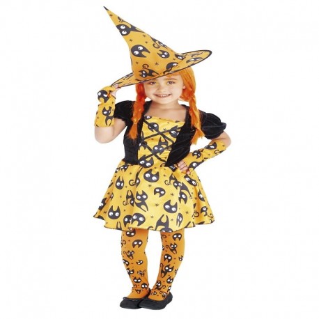 Disfraz Bruja Mininos Naranja Infantil