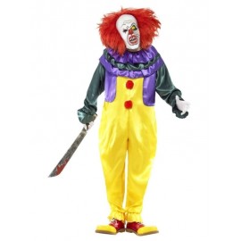 Disfraz de payaso de horror clásico multicolor Disfraz de payaso de horror clásico multicolor