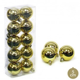 10 Bolas Brillo Oro Decoración Navidad 5 X 5 X 5 Cm