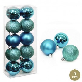 10 Bolas Azul Decoración Navidad 5 X 5 X 5 Cm