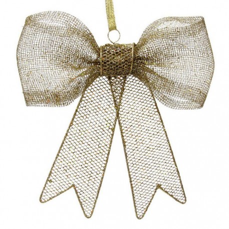 Lazo Metal Oro Decoración Navidad 20 X 4 X 22,50 Cm