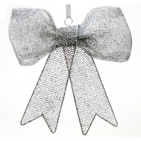 Lazo Metal Plata Decoración Navidad 20 X 4 X 22,50 Cm