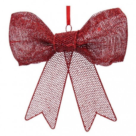 Lazo Metal Rojo Decoración Navidad 20 X 4 X 22,50 Cm