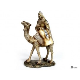 Rey Camello Poliresina Oro 18 X 9 X 29 Cm