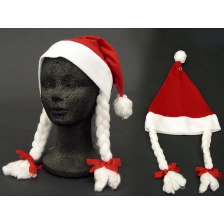 Gorro Papa Noel Con Trenza Tejido 30 X 0,20 X 40 Cm