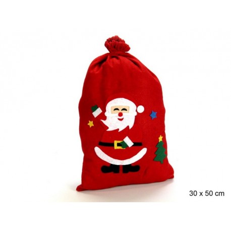 Saco de Papa Noel de tela 30 X 0,20 X 50 Cm