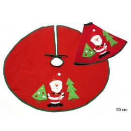 Pie Árbol Papa Noel Tejido Rojo 90 X 90 X 0,10 Cm