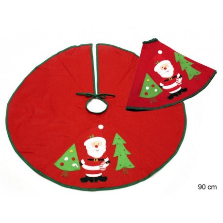 Pie Árbol Papa Noel Tejido Rojo 90 X 90 X 0,10 Cm